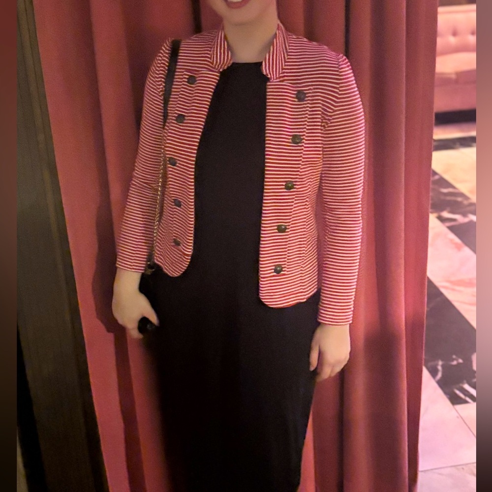 Tommy Hilfiger red and white striped blazer